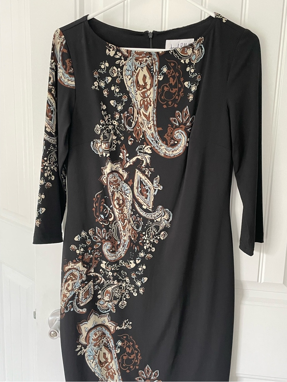 Joseph Ribkoff Black Paisley-Print Sheath Dress